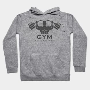 Strong Man with Barbell. Fitness Gym Logo Design Template Hoodie